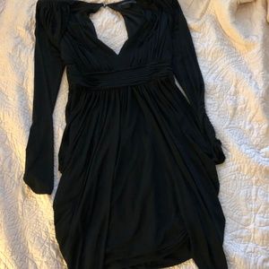 BCBGMAXZARIA Black Plunge neck cocktail dress